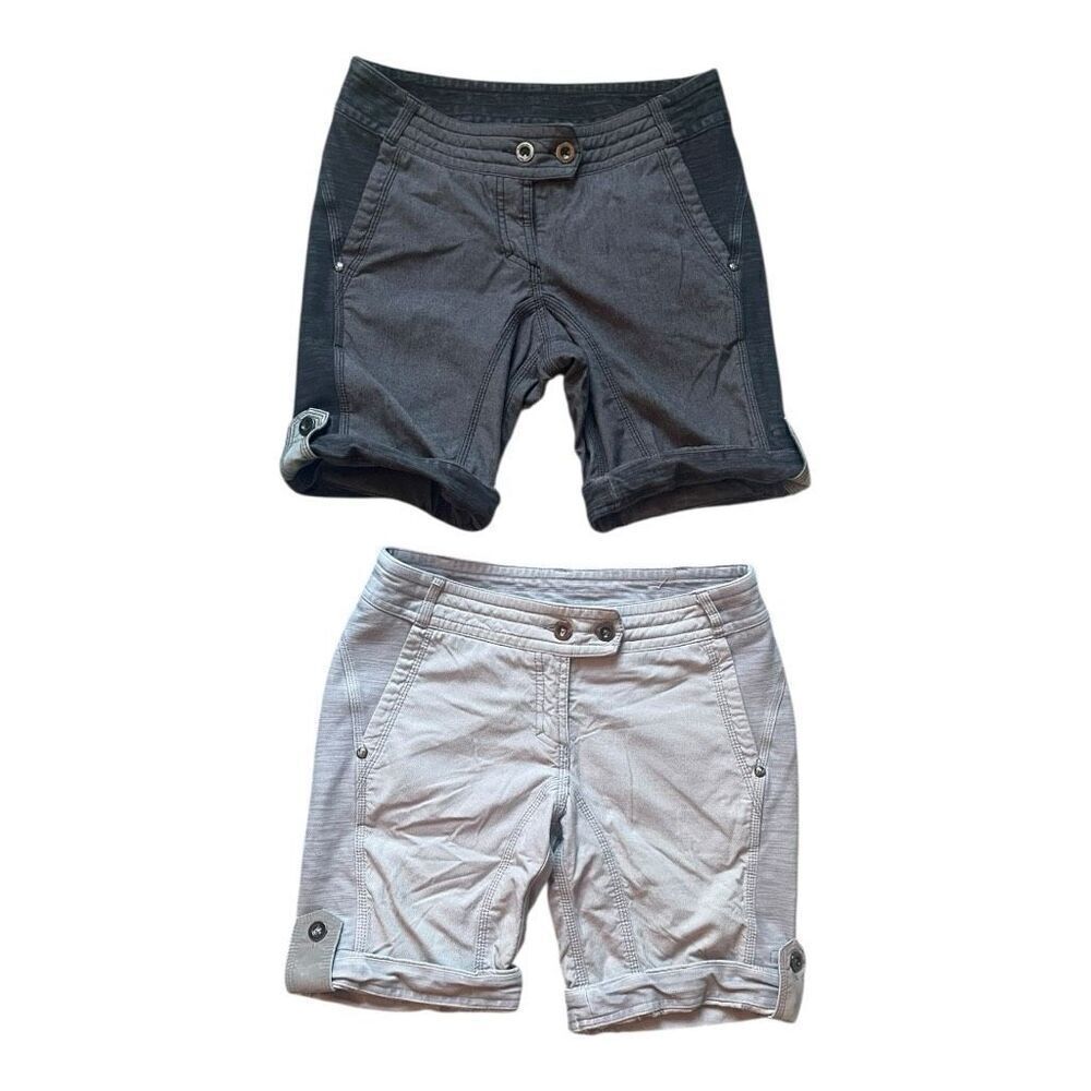 Lululemon Ride On Reflective Shorts Size 4 Two Pair Light Gray and Dark Gray
